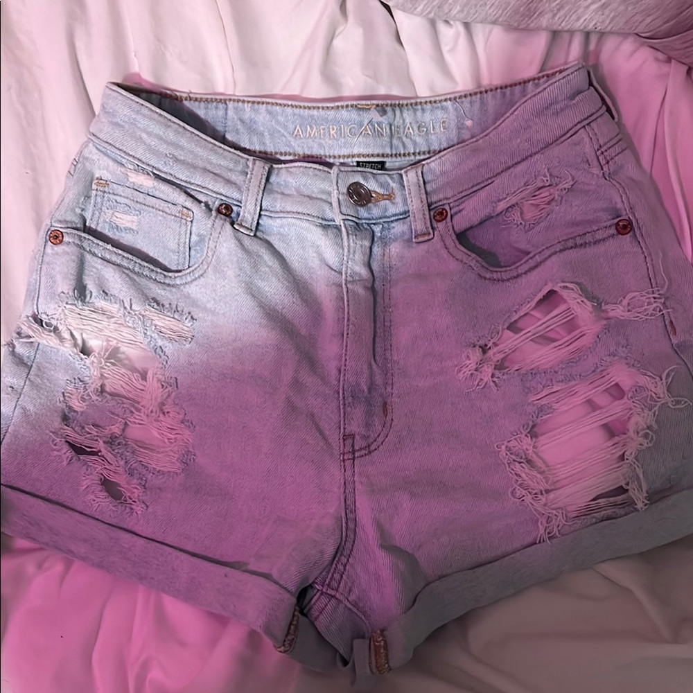 American Eagle Outfitters Blue Jean Shorts Distressed